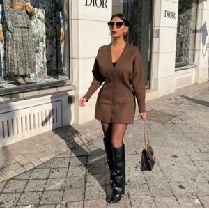 Zara Knit Cardigan Dress